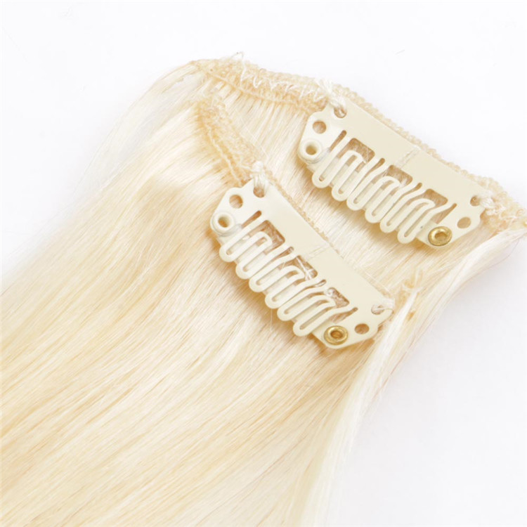 china double drawn blonde clip in human hair extensions manufacturers QM026